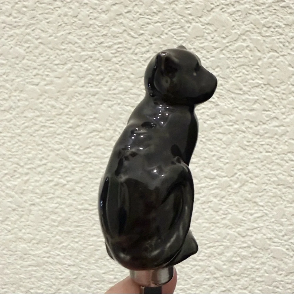 Set of 4 Porcelain Ceramic Black Cat Spreader